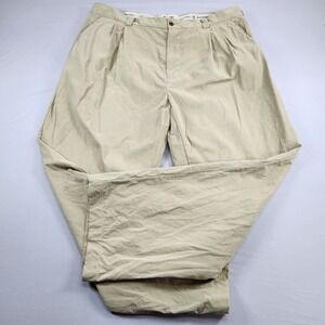 Tommy Bahama Chino Pleated Pants 40x30 Beige Cotton Blend Beach Casual Mens